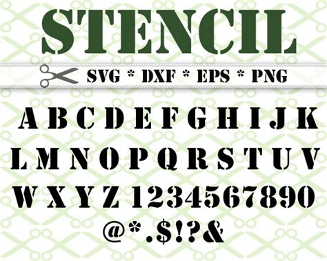 Stencil Font Svg Stencil Alphabet Stencil Letters Arm