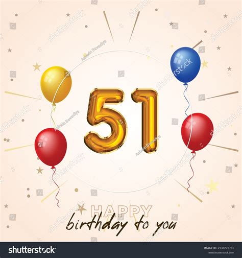 Happy 51st Birthday Greeting Card Vector Royalty Free Stock Vector