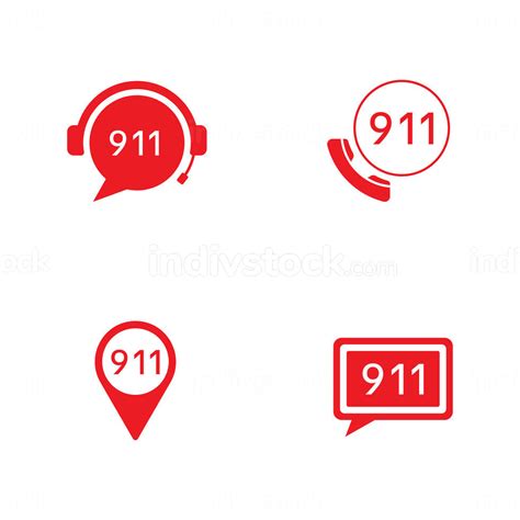 911 Emergency Vector Icon Illustration Template Indivstock