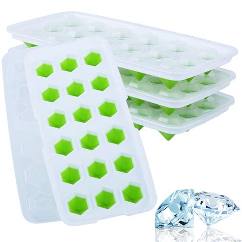 Cotonie 4pc New Silica Gel Diamond Ice Cubes Ice Tray Diy Mould Pudding