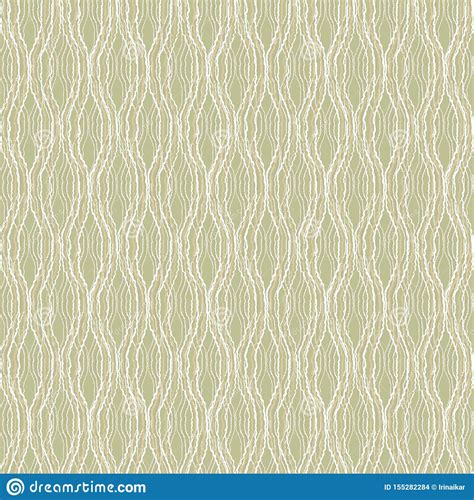 White And Beige Wavy Lines On Pistachio Color Background Stock Vector