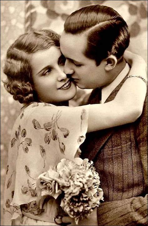 Vintage Romantique Couple Balades Comtoises Bryllupsfoto Vintage Bryllupskort