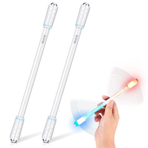 Buy 2 Pieces White Spinning Rotating Pen Brighter Led Rolling Finger