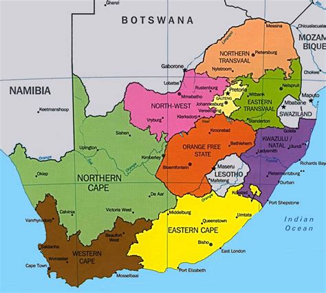 Carte Afrique Du Sud Tourisme