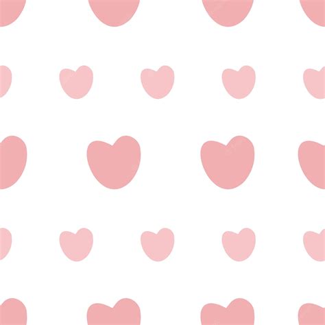 Premium Vector Seamless Pattern With Pink Hearts On White Background