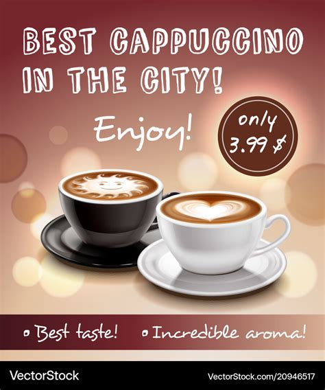Coffee Advertisement Art Poster Royalty Free Vector Image