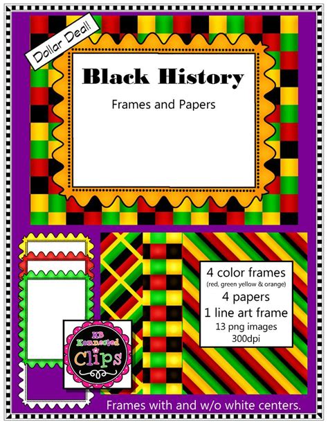 Black History Border Clip Art Cliparts