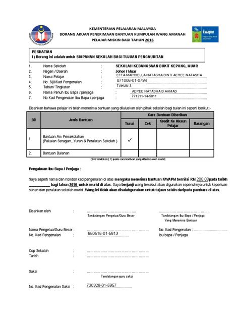 Moshims borang bantuan persekolahan rm view image source @ moshimonchi. BORANG PENERIMAAN KWAPM