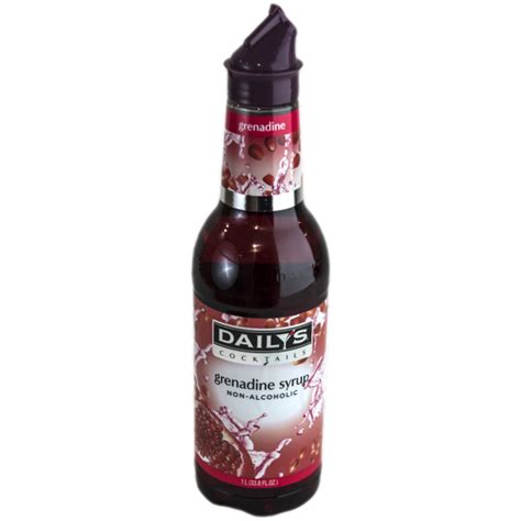 It has a tart and sweet taste and a rich ruby color. Daily's Grenadine Syrup | Solera