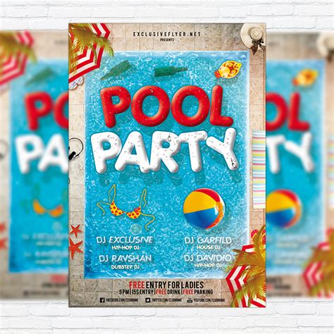 Pool Party Premium Flyer Template Facebook Cover Exclsiveflyer