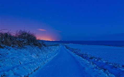 Awesome Blue Winter Night Wallpaper Check More At