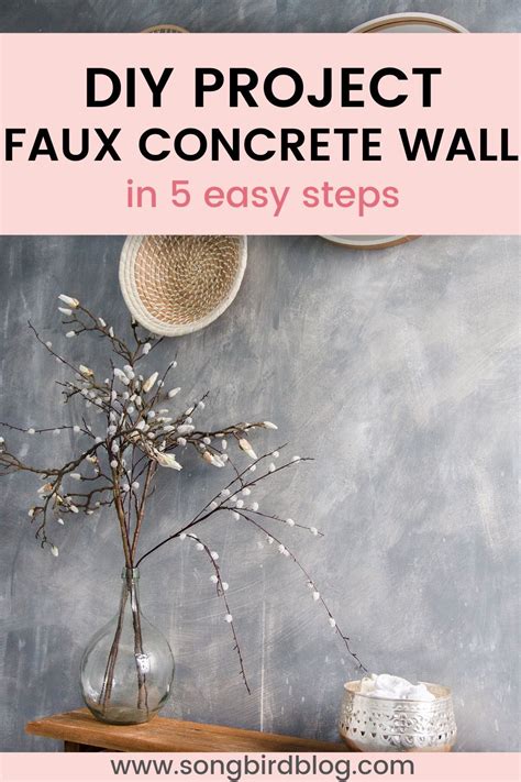 Create This Diy Project And Make A Faux Cement Wall In Five Easy Steps