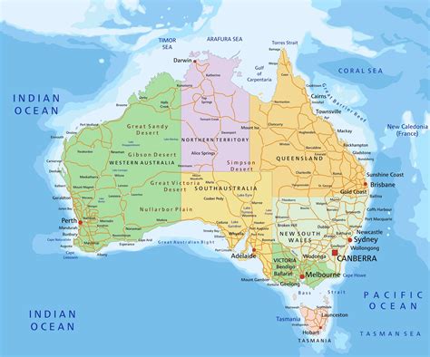 Australia Editable Political Map 