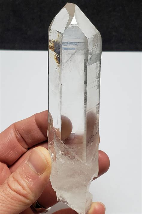 Stunning Slender Quartz Laser Wand From Diamantina Brazil Large Crystal Glyphs And Keys 44