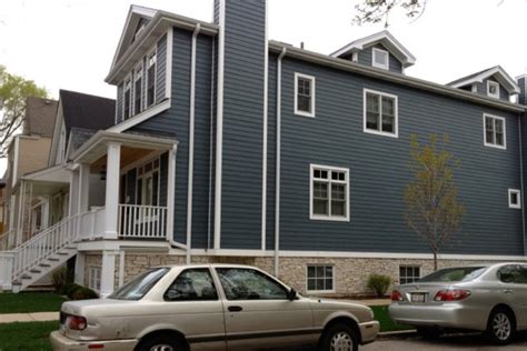 James Hardie Evening Blue Siding Traditional Exterior Chicago