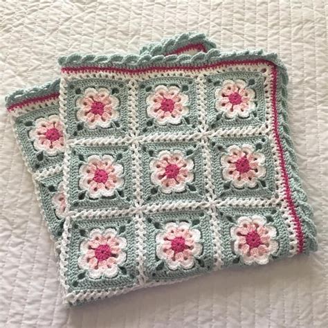 Pdf Crochet Pattern Tea Party Daisy Flower Blanket Etsy Coperte