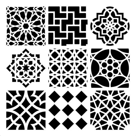 Stencil Moroccan Tiles 6 X 6 Poly Clay Play