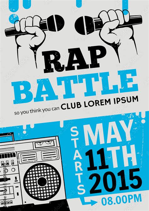 Rap Battle Concert Hip Hop Musictemplate Design Flyer Poster Vector