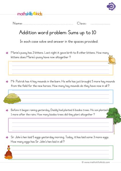 Addition and subtraction up to 20. Addition Worksheets for Grade 1 PDF | 1st Grade Basic ...