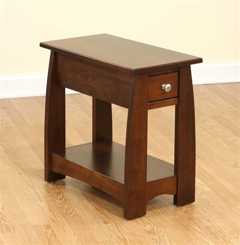 Sonoma Solid Cherry Wood Narrow End Table Amish Furniture Solid