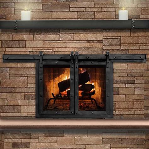 Top 10 best fireplace doors in 2021 | reviews by an expert. Paterson Sliding Fireplace Door in Matte Black | Fireplace ...