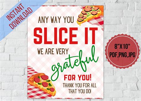 Pizza Teacher Appreciation Table Sign Anyway You Slice It We Etsy Uk