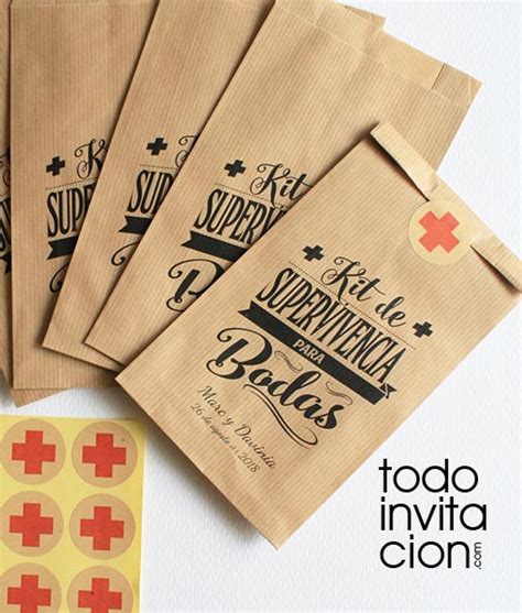 Queda totalmente prohibida la venta y reproduccin con fines comerciales. BOLSAS KRAFT "KIT DE SUPERVIVENCIA BODAS 2" - Pack 20 und ...