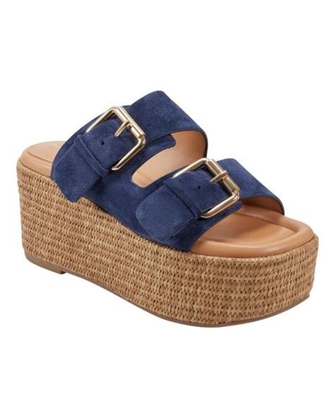 Marc Fisher Palery Wedge Sandal In Blue Lyst