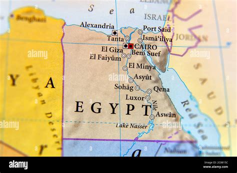 Mappa Geografica Dell Egitto Foto Stock Alamy