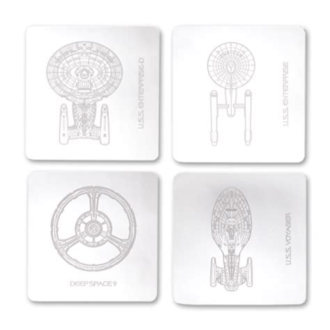 Star Trek Etched Starship Coasters Set Of 4 Star Trek Shop Star