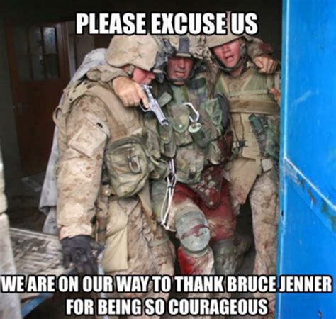 Caitlyn Jenner S Courage Challenged By Memes Comparing Her To Soldiers