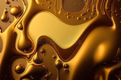 Fluid Melted Liquid Gold Texture Melted Golden Background Artistic