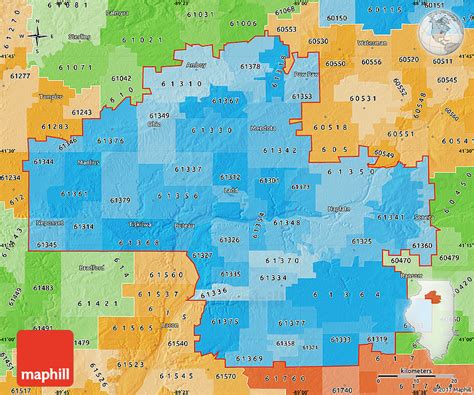 Political Shades Map of ZIP Codes Starting with 613