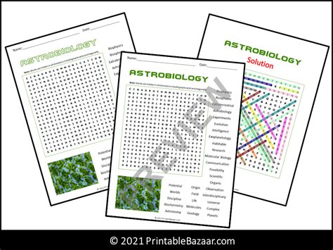 Astrobiology Word Search Puzzle Teaching Resources