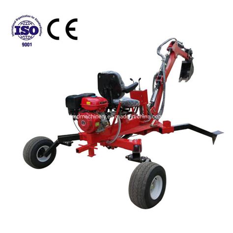 Towable Mini Excavator 9hp Gasoline Engine Atbh9 Backhoe Digger
