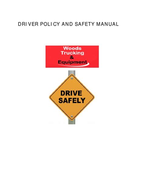 Driver Policy Safety Manual Traffic Collision Traffic