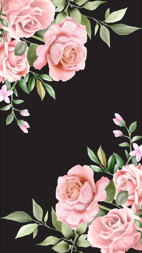 Pink And Black Floral Background In Illustrator  Eps Svg
