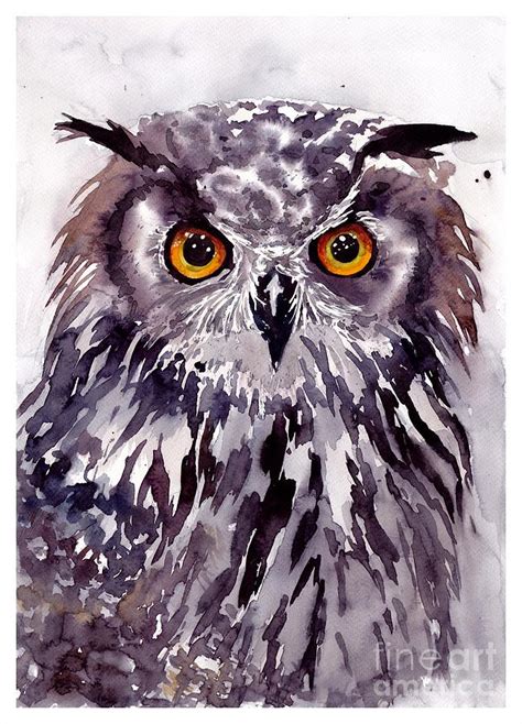 Baby Owl Painting By Suzann Sines