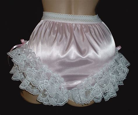 Adult Sissy Beautiful Lacey Charmouse Satin Panties With Dripping Leg Lace