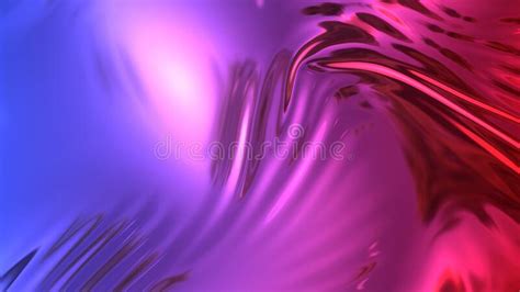 3d Render Beautiful Folds Of Foil With Gradient Iridescent Blue Red