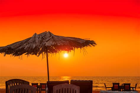 Beautiful Sandy Beach At Sunset Stock Photo Download Image Now Istock