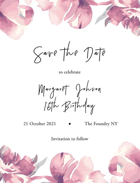 Save The Date Birthday Free Templates Printable Form Templates And