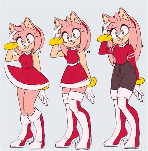 Amy Redesigns By Ros Zey On Deviantart Amy The Hedgehog Sonic Fan
