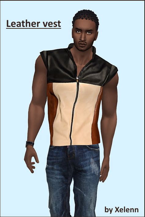 Leather Vest At Xelenn Sims 4 Updates