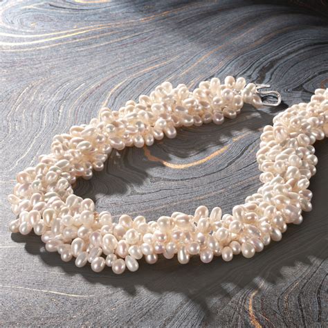 5 6mm Cultured Pearl Torsade Necklace With Sterling Silver Ross Simons