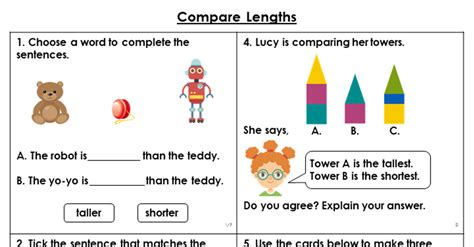 Year 2 Compare Lengths Lesson Classroom Secrets Classroom Secrets