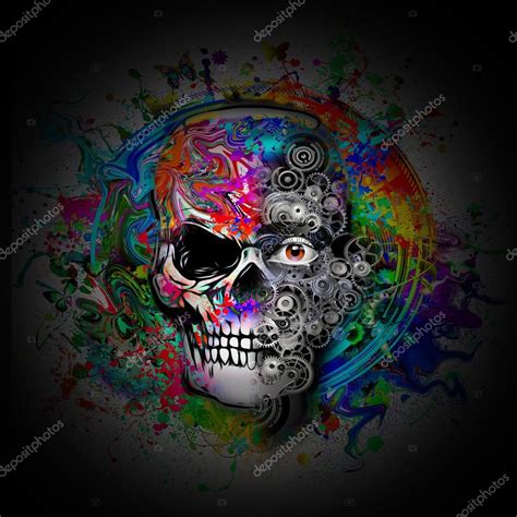 Abstract Skull With Flowers — Stock Photo © Valik4053022 119056718