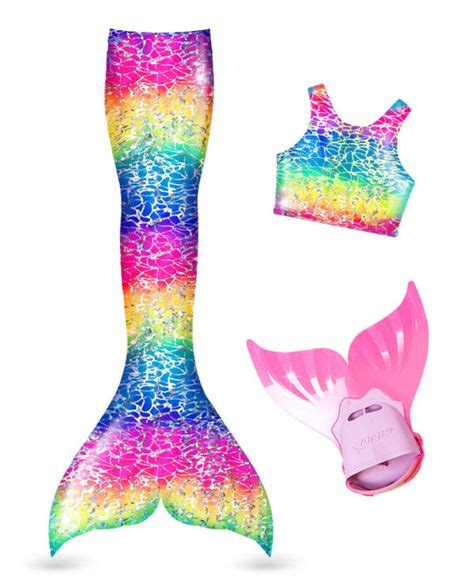 Rainbow Mermaid Tail Set With Images Mermaid Tails For Kids