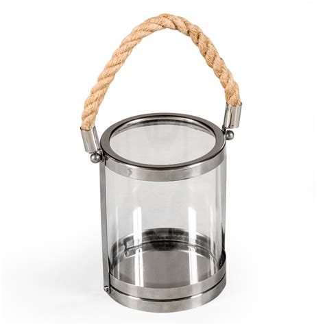 Small Glass And Steel Rope Lantern Lantern Lighting Online