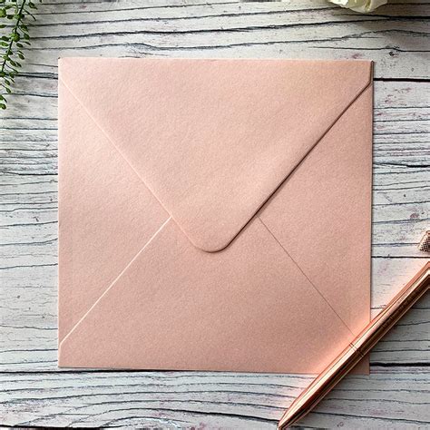 Blush Pink Envelope 16cm Square Envelopes In Blush Pink Etsy Uk